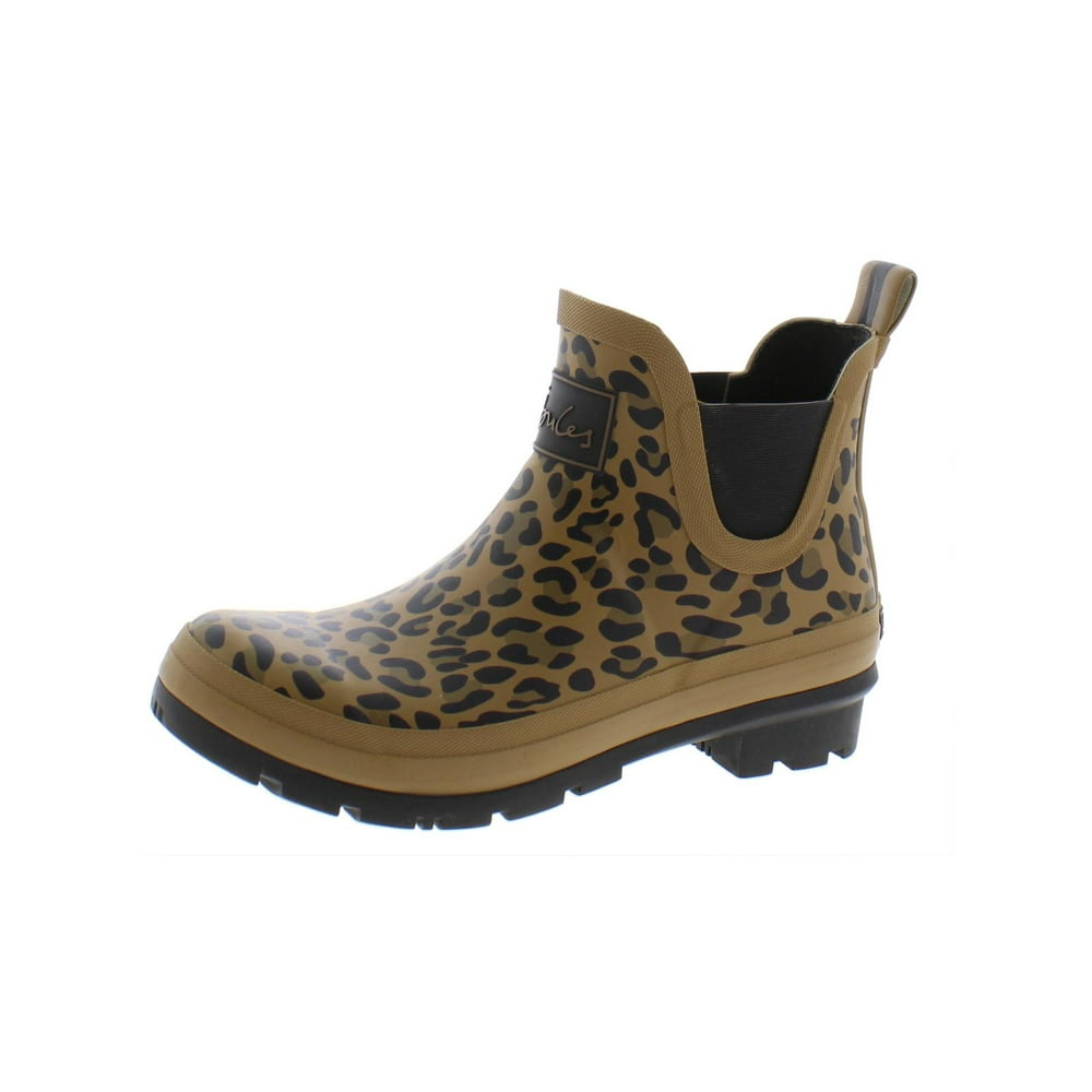 Joules - Joules Women's Wellibob Tan Leopard Ankle-High Rubber Rain Boot - 7M - Walmart.com