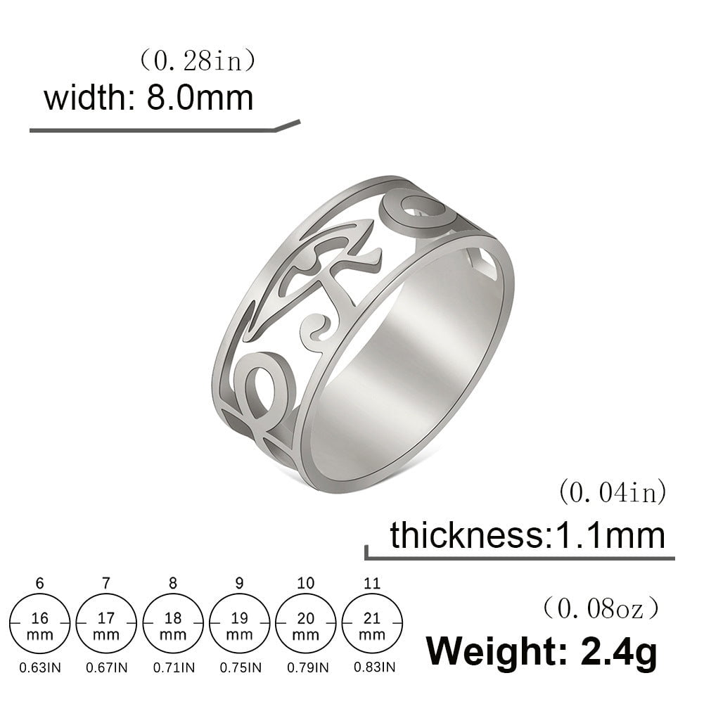 Men's Fashion, Personalized And Exaggerated Hollow-out Eye-shaped Stainless Steel Ring