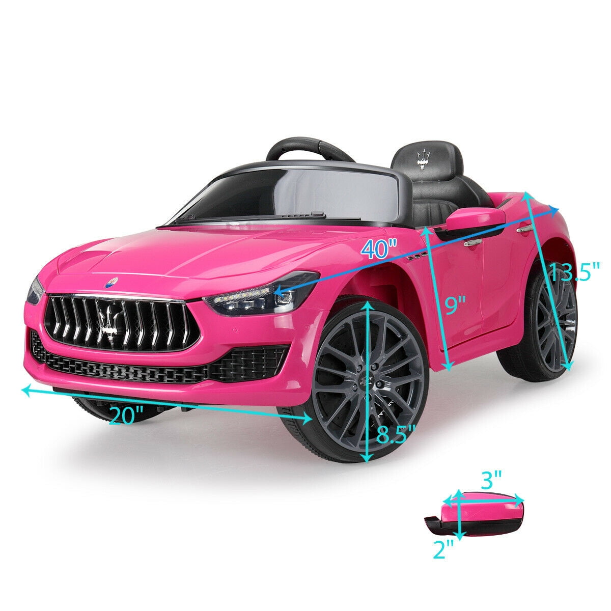 CIPACHO 12V Kids Ride On Car with Remote Control, Rechargeable Electric Vehicle Cars for Boys Girls, Pink