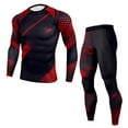 thumbnail image 1 of Minnieouse Ropa interior térmica masculina, traje de compresión, Calzoncillos largos, invierno, ajustados, función deportiva al aire libre, conjuntos de ropa negro rojo SG, 1 of 6