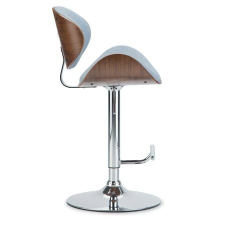Simpli Home - Marana Bentwood Adjustable Height Gas Lift Bar Stool - Denim Blue