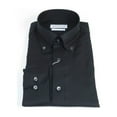 thumbnail image 4 of Mens 100% Italian Cotton Shirt Non Iron SORRENTO Button Down Oxford 4531 Black, 4 of 7