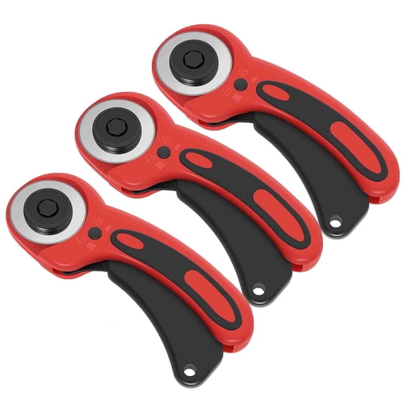 Rotary Cutter with 1.8inch Blades, Ergonomic Rotary Cutter with Safety Lock for Fabric, Leather, Sewing, Blanket, Fabric Cutter Wheel Perfect for Left & Right Hand