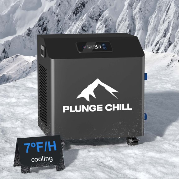 Plunge Chill Cold Plunge Tub with 1/3 HP Water Chiller (Max Tub), 148 Gallon Ice Bath System for Muscle Recovery, Cold Therapy, Home & Outdoor Use