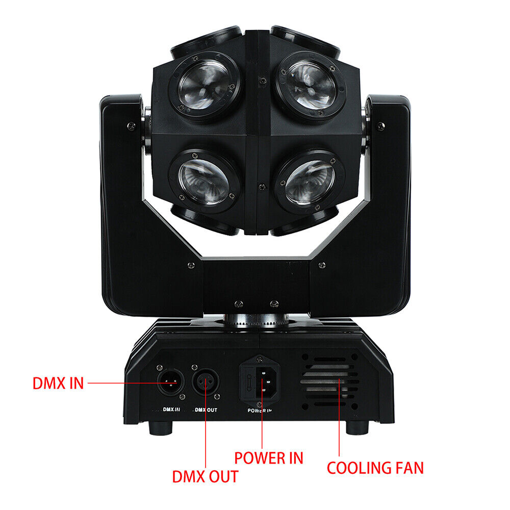 Miumaeov 12x12W RGBW 4IN1 DMX LED Beam Moving Head Lighting Lamp DJ Stage Effect Light for KTV Disco Party Wedding