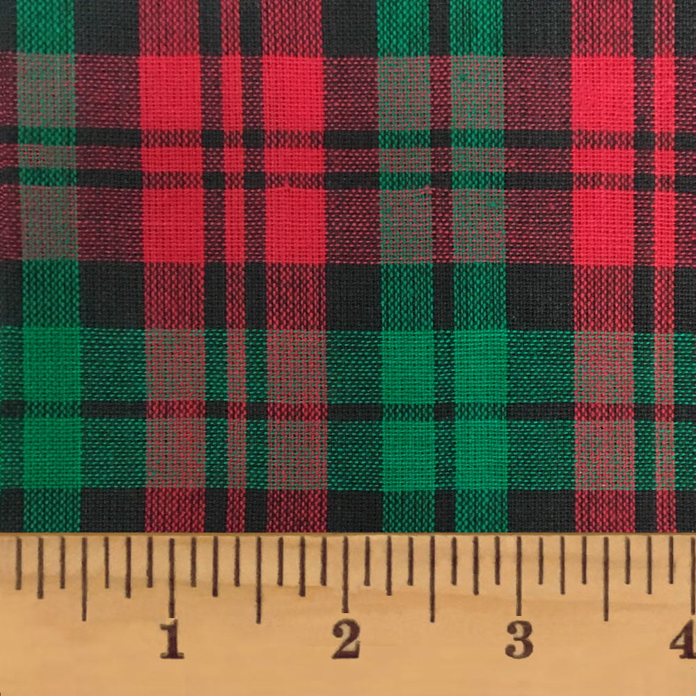 Quilt Fabric Cotton Fabric Fabric Red and Green Plaid 2 Yd plus
