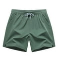 thumbnail image 4 of Blmnix Shorts for Women Dressy Summer Green Solid Plus Size Nylon Mid Sport Board Elastic Girls Shorts, 4 of 7