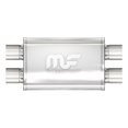 thumbnail image 1 of Magnaflow Performance Exhaust Muffler 11385 4 Inch x 9 Inch Satin Stainless Steel Case; Dual 2-1/4 Inch Inlet; Dual 2-1/4 Inch Outlet; 14 Inch Body/20 Inch Overall Length, 1 of 4