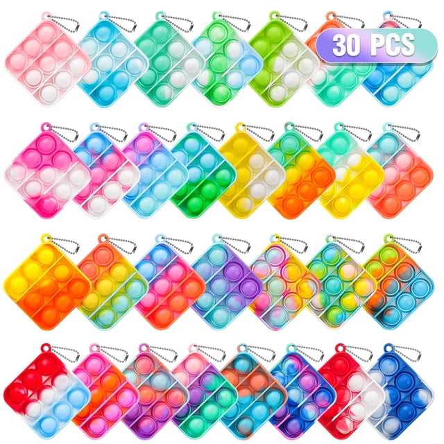 Llavero Fidget Toy Genuvi Pop Bulk, 30 unidades, minipop para niños