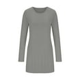 thumbnail image 5 of Antinious Workout Tops for Women Longline Crew Neck Solid Side Slit Pullover Long Shirt,Sweatshirt for Women,Going Out Tops for Women,Gray,M, 5 of 5