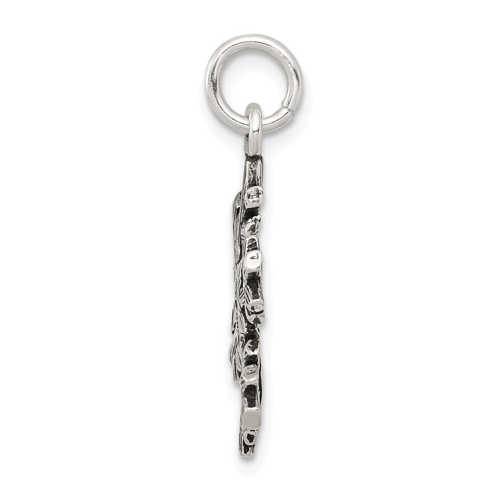 22mm Height x 17mm Width Solid 925 Sterling Silver Pendant Antiqued Snow Flake Charm