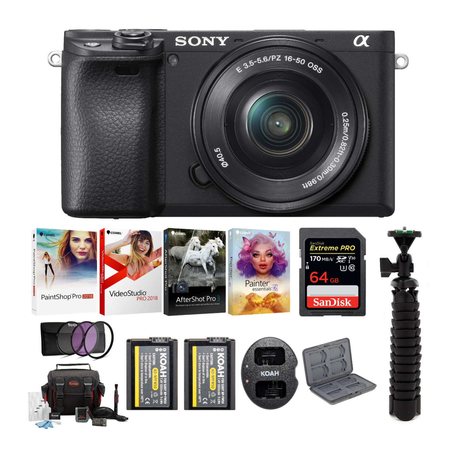 Sony a6400 Mirrorless Digital Camera with 1650mm Lens Bundle