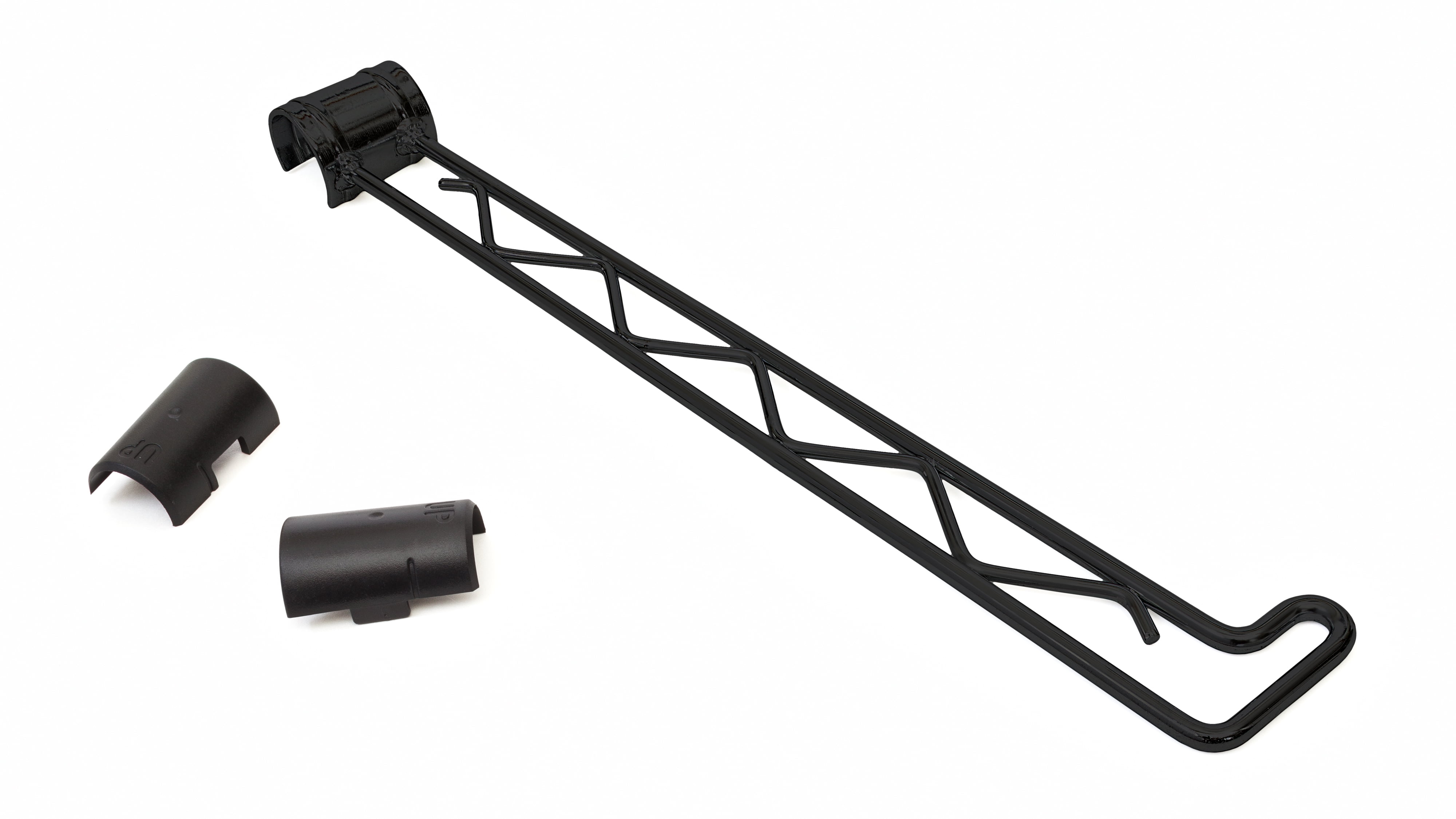 HSS Steel Wire Shelving Swing Bar 13' Length, Fits 7/8' Pole Diameter, Black, 4-PACK