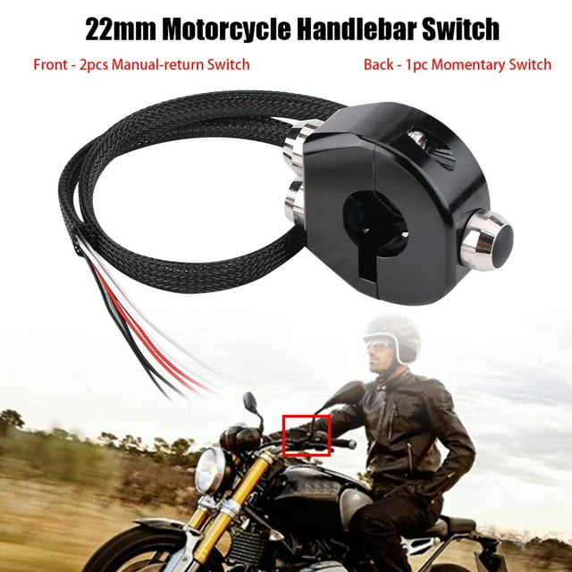 Motorbike Handle Button, Motorcycle Handlebar Switch Reliable 22mm Multifunction For Scooter