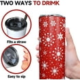 thumbnail image 3 of Christmas Tumbler with Lid and Straw Merry Christmas Red Snowflake Holiday Skinny Coffee Mug 20 oz Snowman Christmas Tree Santa Cup Crazy Merry Christmas Mom, 3 of 6