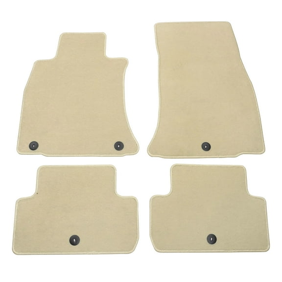 Ikon Motorsports Floor Mats Compatible with 2019-2025 Genesis G70 RWD Beige Nylon Car Floor Mats Carpet 1st 2nd Row 4PCS Set