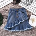thumbnail image 1 of Bébés Filles Bébé Bleu Denim Mini Jupe Courte Robe Jean Jupe Vêtements, 1 of 4