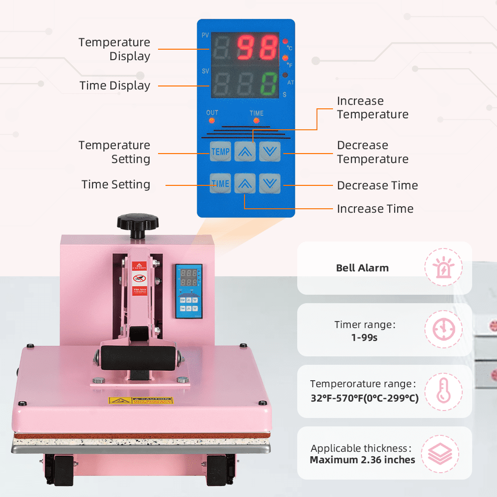 Heat Press Machine 15x15 Manual Heat Press Machine With Slide-out base,Heat Transfer Machine