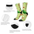 thumbnail image 4 of Balery Avocado Green Striped Calcetas Largas con Estampado para Hombre y Mujer – Suaves y Transpirables, Talla Única (US 5-11), 4 of 6
