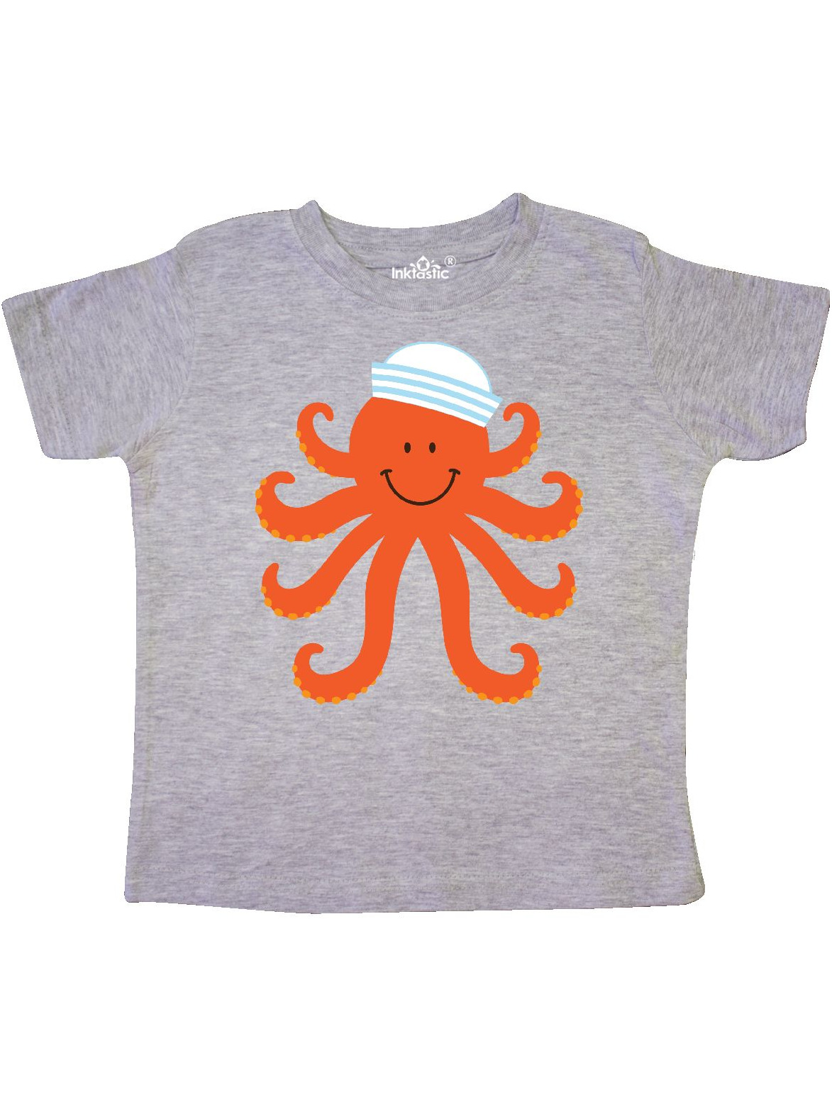 INKtastic - Orange Octopus Cute Sea Creature Nautical Toddler T-Shirt ...