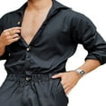 thumbnail image 5 of Combinaison Homme Couleur Unie Col Rabattu Manches Longues Combinaisons pour Garçons, 5 of 5