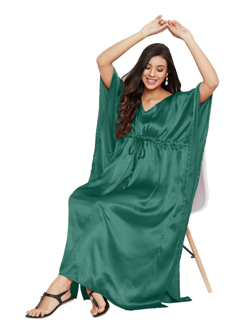 Oussum Womens Kaftans Satin Long Maxi Dress for Women Adjustable Size  Caftans Plus Size Nightwear Evening Gown Beachwear Casual Dresses Online -  Walmart.com