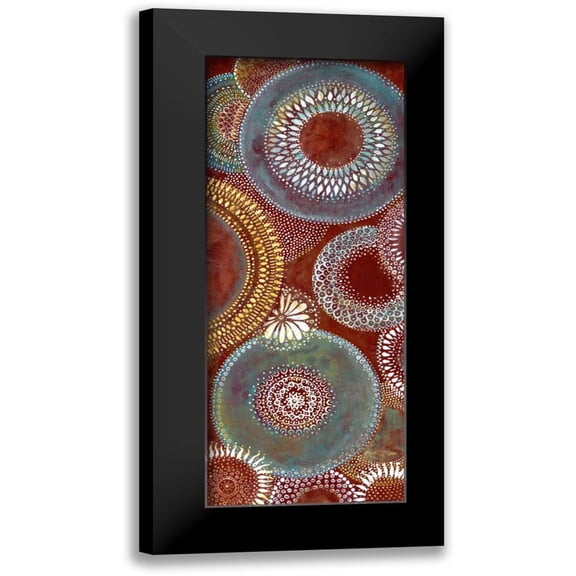 Tava Studios 8x14 Black Modern Framed Museum Art Print Titled - Batik II