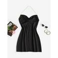 thumbnail image 3 of ZAFUL for Women Sexy Prom dress Cocktail Evening Dress Halter Faux Pearl Mini Party Dress Black M, 3 of 5