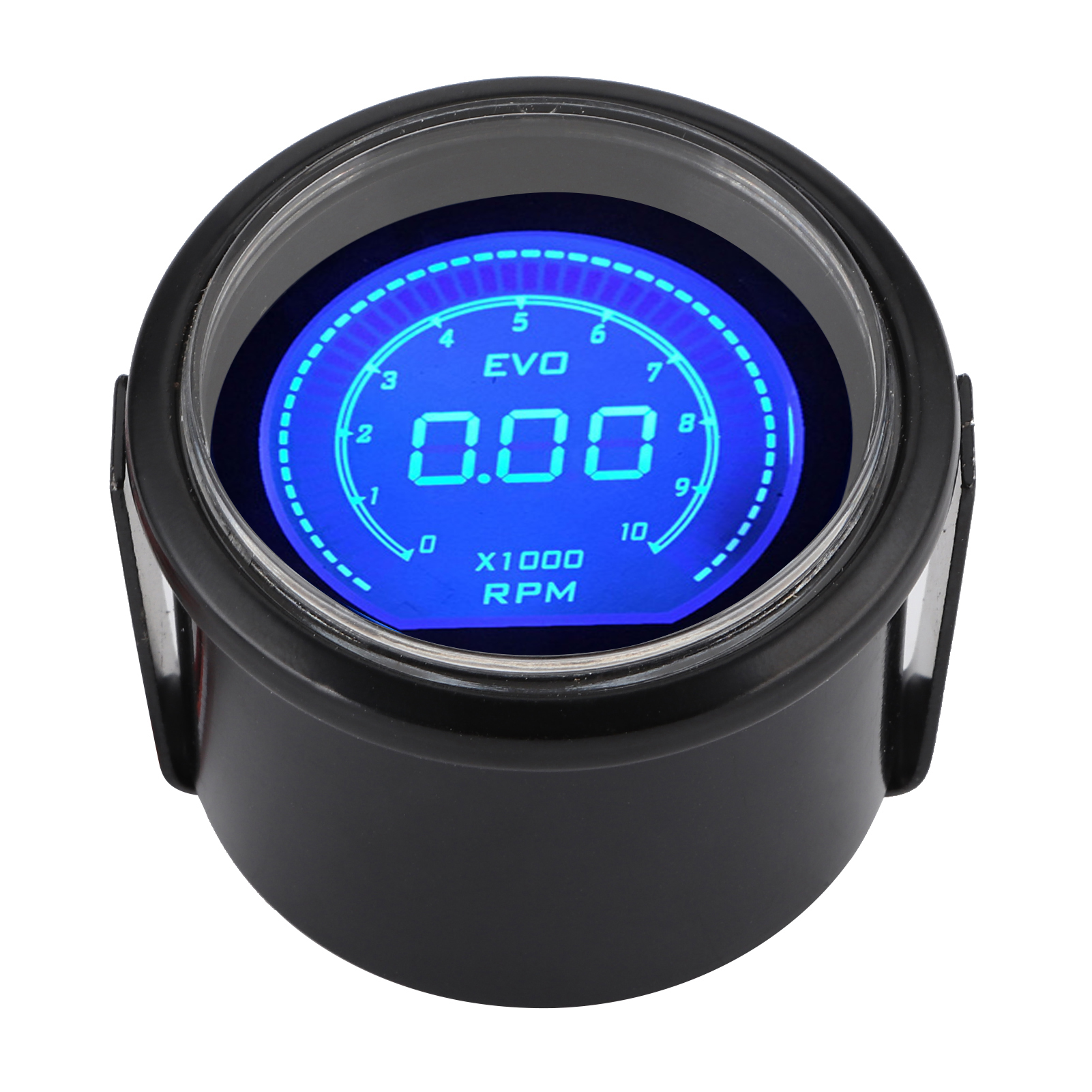 Speedometer 2in LCD Digital Tachometer RPM Display Red Blue Light For  Series Universal For 12V Car