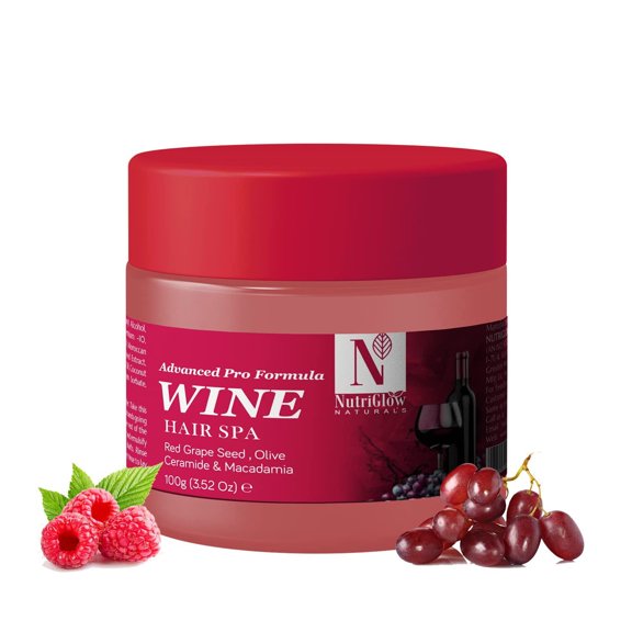 NutriGlow Wine Hair Spa for Color Protection, Hair Treatment, 3.5oz, 1 Piece