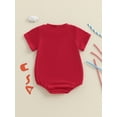 thumbnail image 6 of BemeyourBBs Newborn Baby Girl 4th of July Outfit Bubble Romper Patriotic Independent Day Summer Clothes Casual American Flag Embroidery Fly Sleeves Bodysuit Jumpsuit, 6 of 9