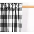 thumbnail image 2 of 3 Pc Cotton Classic Country Farmhouse Kitchen Window Curtain -Black & White Buffalo Check Tier & Valance Set, 54" x 18" / 27" x 36", 2 of 6