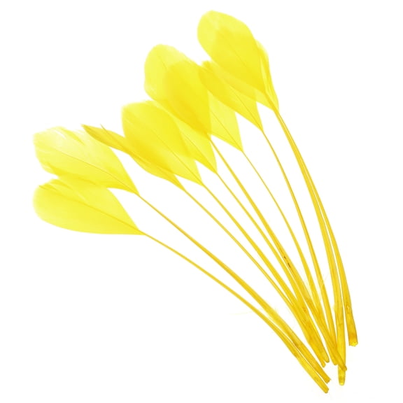 Uxcell 6-8 Inch Goose Feathers, 50 Pack Bulk Natural Feathers for Crafts Style 4, Yellow