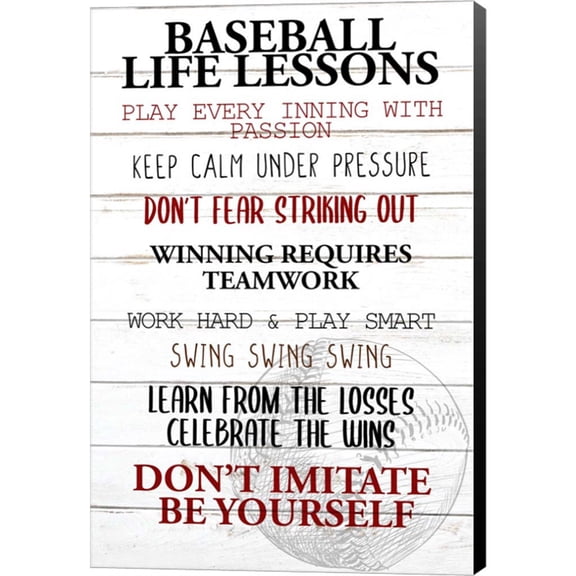 Great Art Now Baseball Life by Kimberly Allen, Canvas Wall Art, 10.5W x 16H