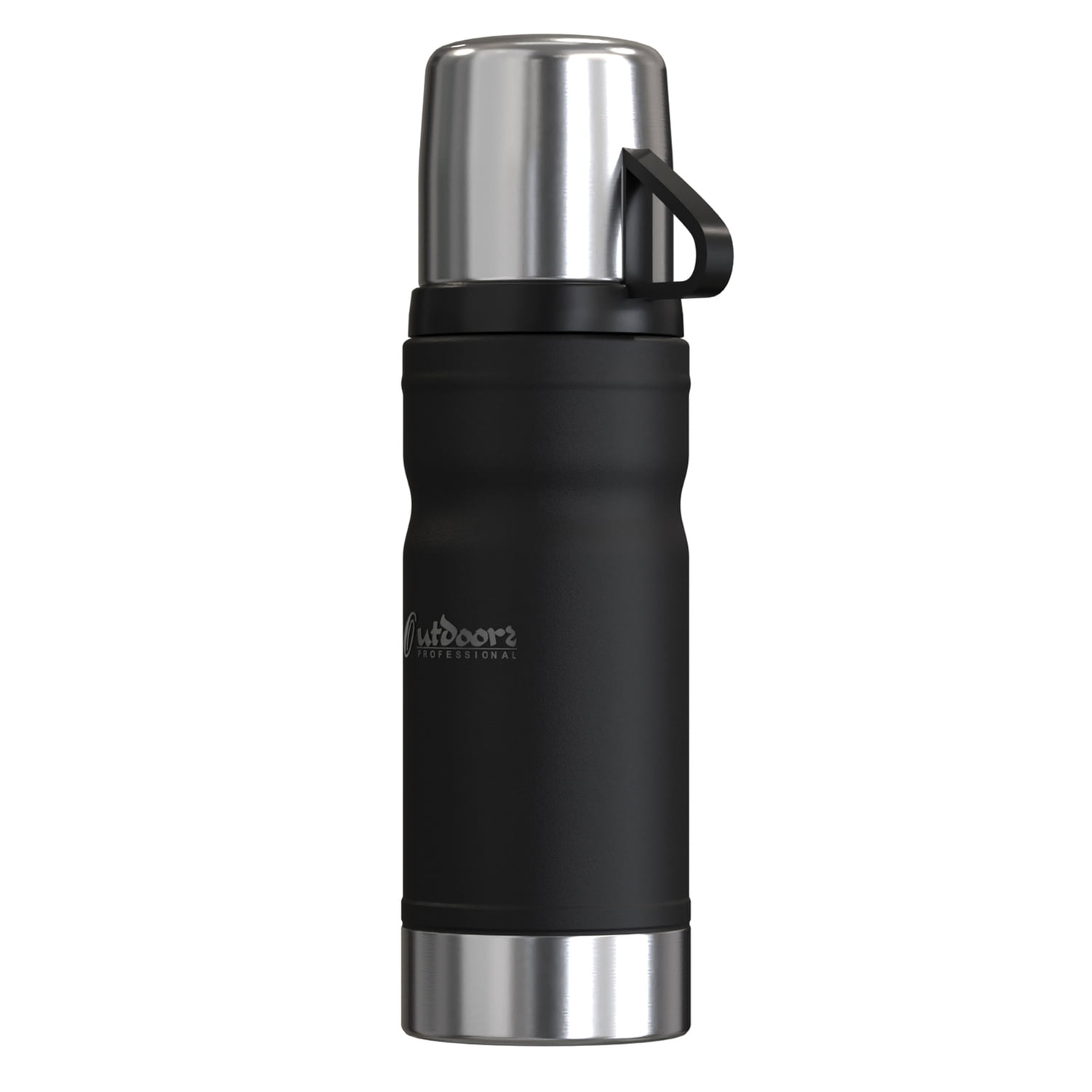 Outdoors Professional 25.3-Oz. (750 mL) Stainless Steel Termo Go Vacuum Bottle (Black), OUTD9324