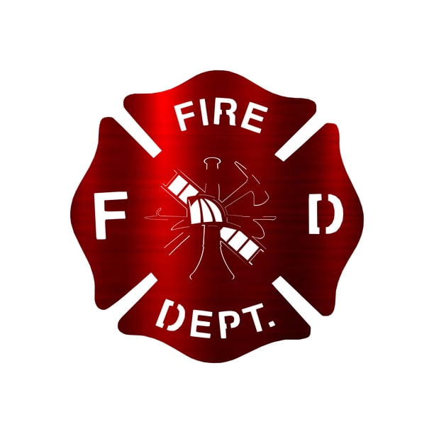 precision metal art firefighter badge steel laser cut wall art finish