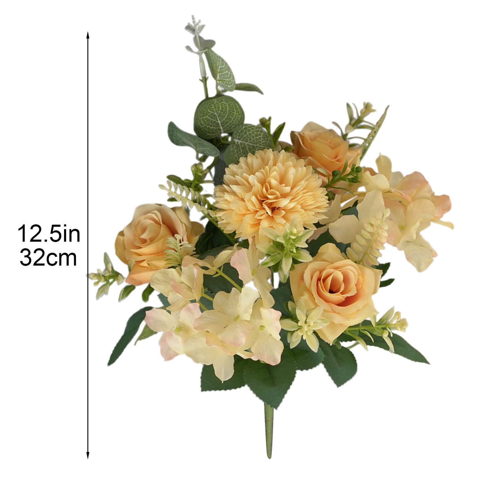Silk Artificial Flowers for Outdoors, Simulated Fake Flowers in Vase, Artificial Flowers with Stem for Home Wedding Party Holiday Decorations(Yellow)