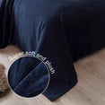 thumbnail image 5 of Exclusivo Mezcla Twin/Twin XL Size Flannel Fleece Velvet Plush Bed Blanket as Bedspread, Coverlet, Bed Cover (90"x66", Navy Blue), 5 of 11