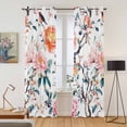 thumbnail image 2 of Kitchen Curtains 84 Inch Length 2 Panels, Floral Blossom Grommets Window Treatment Curtain, Farmhouse Oil Painting Botanical Bird Thermal Curtains Drapes for Living Room/Bathroom, 2 of 9