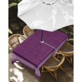 thumbnail image 3 of Dark Purple Geometric Outdoor Tablecloth with Umbrella Hole, White Greek Key Design Burlap Modern Art Waterproof Outdoor Table Cover, Patio Tablecloths for Party Picnic Camping, Rectangle 52"x70", 3 of 9