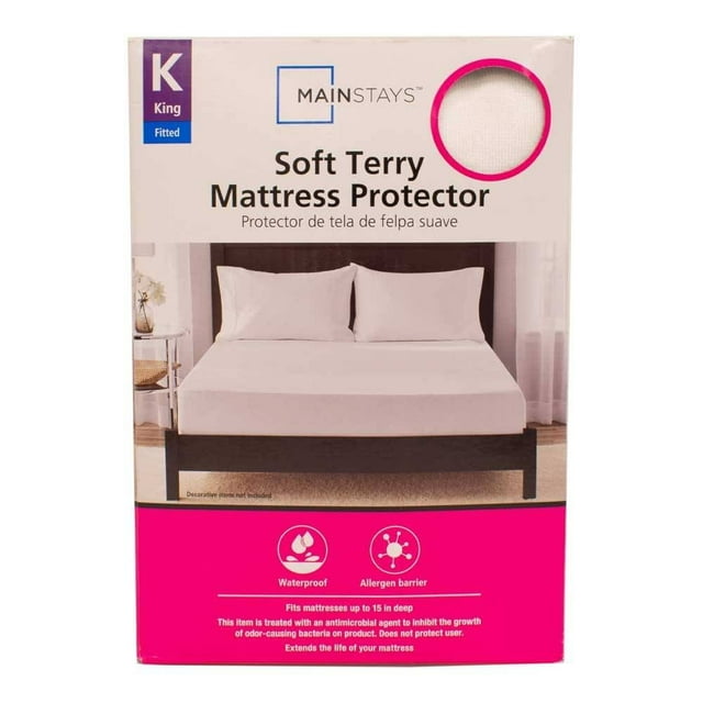 Protector para Colchón Mainstays 1 Pieza Diseño Liso King Size Color Blanco