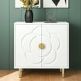 thumbnail image 2 of GETYES Modern Storage Cabinet with Floral Pattern Panel and Adjustable Shelf, 2 of 8