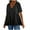 Black, variant on Women's Fashion Casual Solid T-shirt, Short Sleeve Blouse with V-Neck, Wrinkled Texture and Loose Fit, Lightweight Summer Mini Pullover Top, Perfect for Daily Wear and Easy Styling