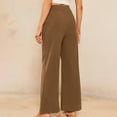 thumbnail image 6 of UQJfacai Corduroy Pants Women High Waisted Double Buttoned Lounge Pants Stretchy Loose Fit Wide Leg Baggy Trousers with Pockets, 6 of 7