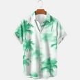 thumbnail image 2 of DDAPJ pyju Hawaiian Shirts for Men Short Sleeve Regular Fit Floral Shirts Tropical Button Down Holiday Beach Top Lightning Sales of The Day Green L, 2 of 4