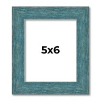 5x6 IN Frame Blue Rustic Barnwood Solid Wood Picture Frame Width 1.25 Inches | Interior Depth 0.5