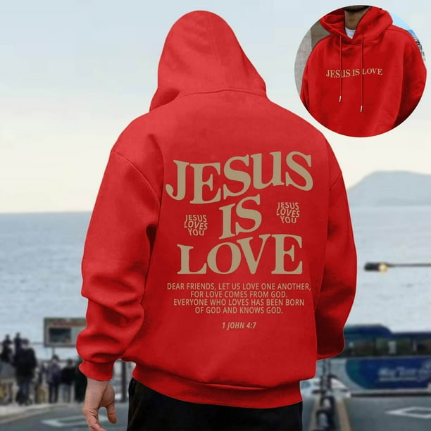 MHFRRA Sudadera con Capucha de Manga Larga para Hombre, Informal, Cómoda, con Forro, Diseño Temático para Exteriores Rojo