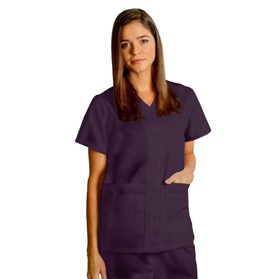 Adar Universal Double Pocket Snap Front Top (Available in 39 solid colors)