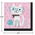 thumbnail image 2 of Party Central Club Pack of 192 Pink and White Cute Cat Disposable Luncheon Napkins 6.5", 2 of 2