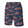 thumbnail image 5 of Kdxio Fire Truck 1 Pattern Mens Casual Shorts - Drawstring Summer Beach Sports Shorts for Men, 5 of 9